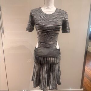 Torn by Ronny Kobo Monochrome Striped Dress